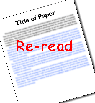 A paper with the caption 'Re-read'.