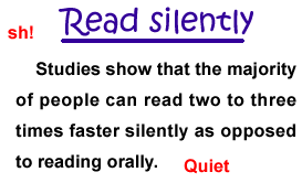 An illustration  of silent reading.