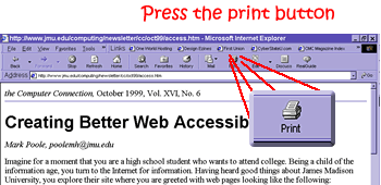 The web browser's print button. 
